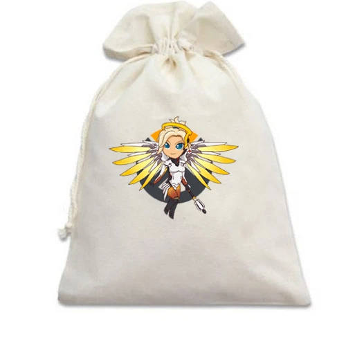 Подарочный мешочек, Белый, Overwatch Mercy