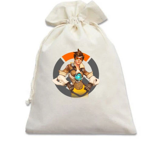 Подарочный мешочек, Белый, Overwatch Tracer (2)