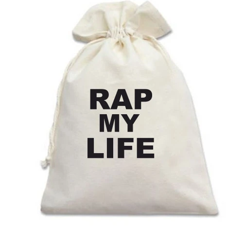 Подарочный мешочек, Голубой, Rap my life