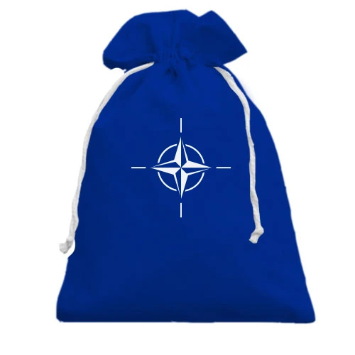 Подарочный мешочек, Голубой, с эмблемой NATO