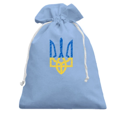 Подарунковий мішечок, Блакитний, Тризуб із бульбашок