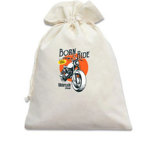 Подарунковий мішечок з вінтажним мото "Born to Ride"