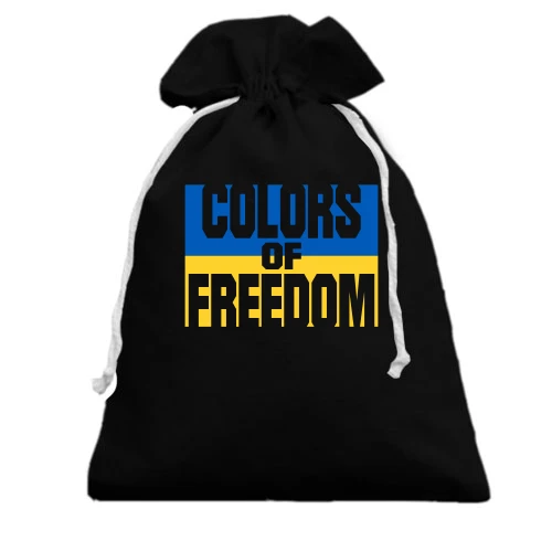 Подарунковий мішечок, чорний, з принтом COLORS OF FREEDOM