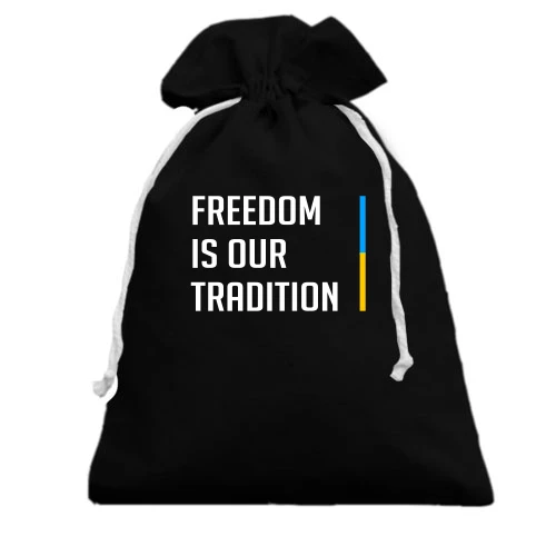Подарочный мешочек, Черный, Freedom is our tradition