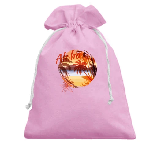 Подарочный мешочек, Белый, "Aloha from Havaii"