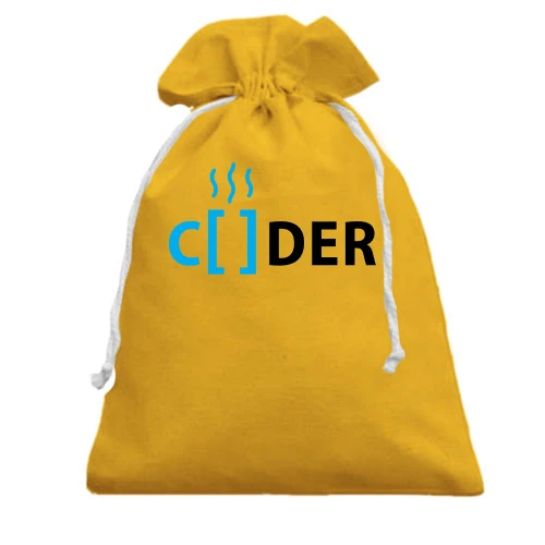 Подарочный мешочек, желтый, CODER в стиле программного кода