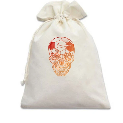 Подарочный мешочек, Белый, "Nike skull"