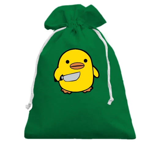 Подарунковий мішечок, Зелений, з добрим курчам :)
