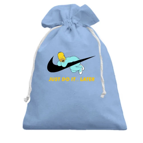 Подарунковий мішечок, блакитний, "Just do it... later"
