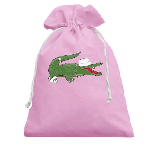 Подарочный мешочек, Розовый, "Стильный Lacoste"