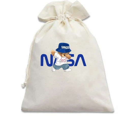 Подарочный мешочек с медвеженком "NASA"