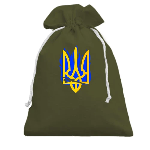 Подарунковий мішечок, Хакі, з патріотичним медвежонком