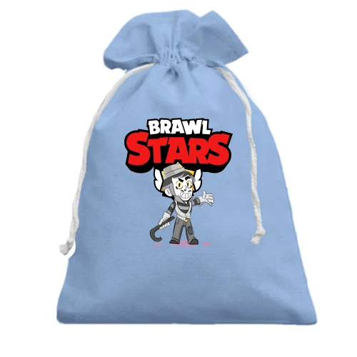 Подарочный мешочек, Голубой, Brawl Stars с Греем