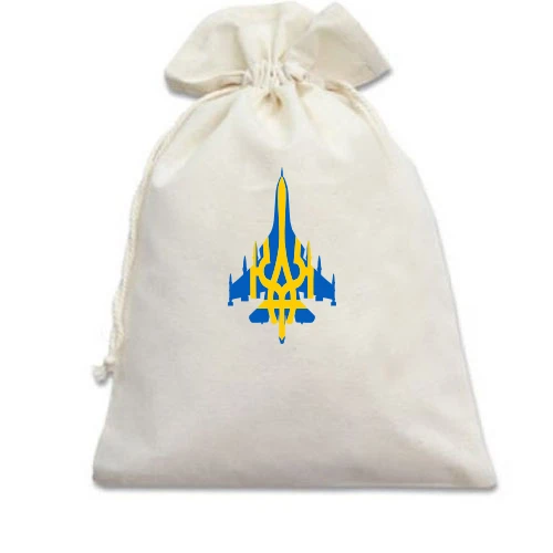 Подарунковий мішечок, білий, "Авіація України"