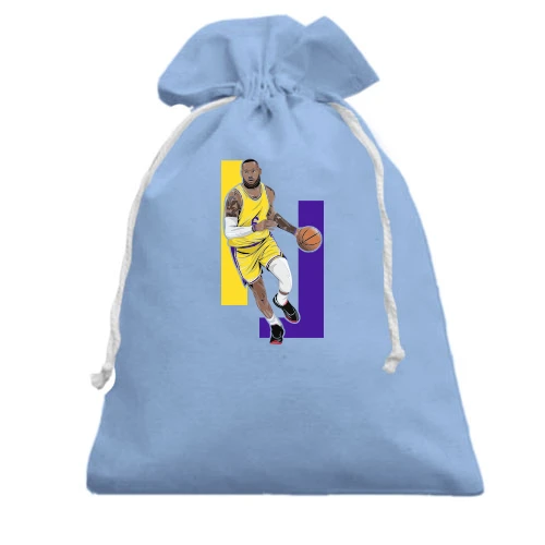 Подарунковий мішечок, блакитний, з Леброн Джеймс (LeBron James)