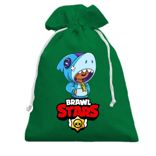 Подарочный мешочек, Зеленый, с героем brawl stars