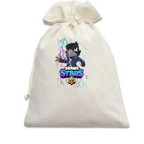 Подарунковий мішечок, Білий, з Вороном (Brawl Stars)