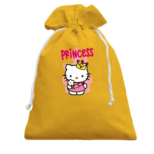Подарочный мешочек, желтый, "Хелло Китти - Princess"