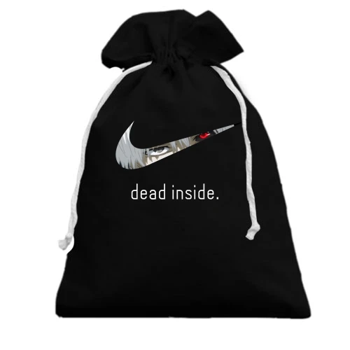 Подарочный мешочек, черный, "Dead inside"