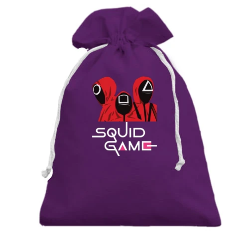 Подарочный мешочек, фиолетовый, "Игра в кальмара / Squid game"