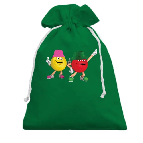 Подарочный мешочек, Зеленый, "Стильные m&m's"