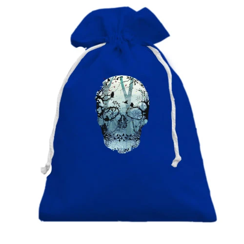 Подарунковий мішечок, Блакитний, "Forest Skull"