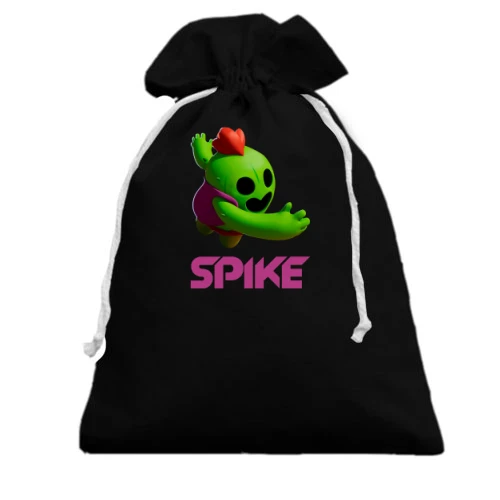 Подарочный мешочек, Черный, "Spike" из игры Brawl Stars