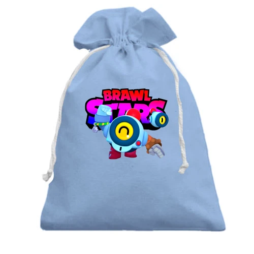Подарочный мешочек, Голубой, с лого Brawl Stars