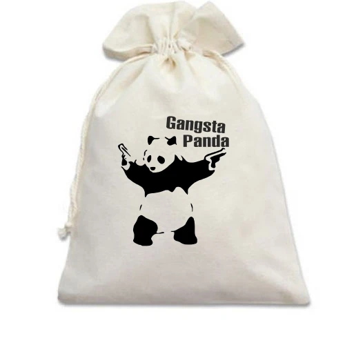 Подарунковий мішечок, білий, Gangsta Panda
