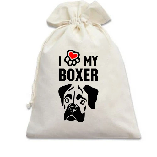 Подарочный мешочек I love my boxer