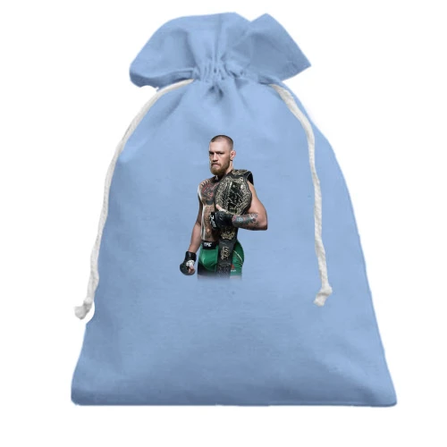Подарунковий мішечок, блакитний, з Конором Макгрегором "Champion"