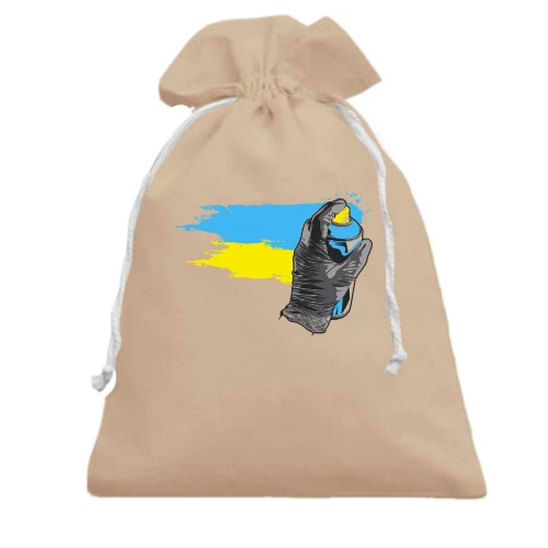 Подарочный мешочек, белый, "Патриотическое граффити"