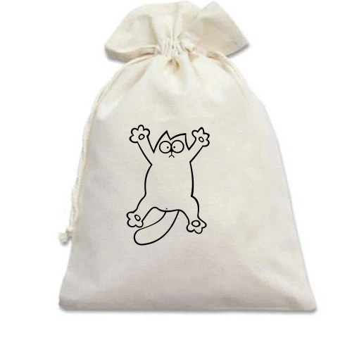 Подарунковий мішечок, білий, Simon's cat