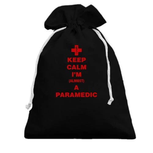 Подарунковий мішечок, Чорний, "Keep calm I'm a paramedic"