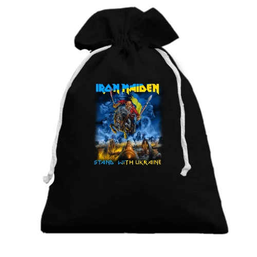Подарунковий мішечок, чорний, Iron Maiden - stand with Ukraine