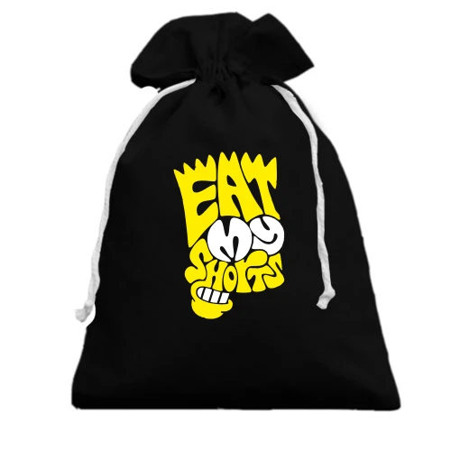 Подарунковий мішечок з написом «EAT MY SHORTS» у вигляді силуету Барта Сімпсона