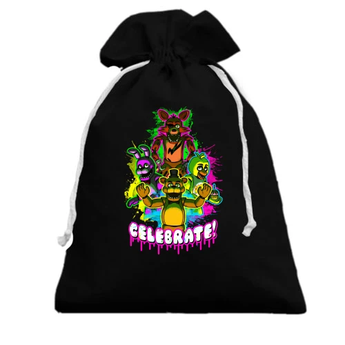 Подарочный мешочек, Черный, Five Nights at Freddy’s Celebrate