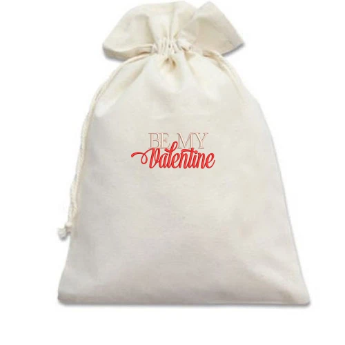 Подарочный мешочек, белый, Be My Valentine