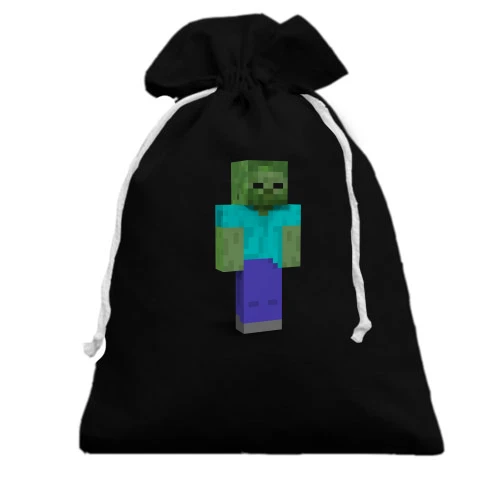 Подарочный мешочек, Черный, Minecraft Зомби