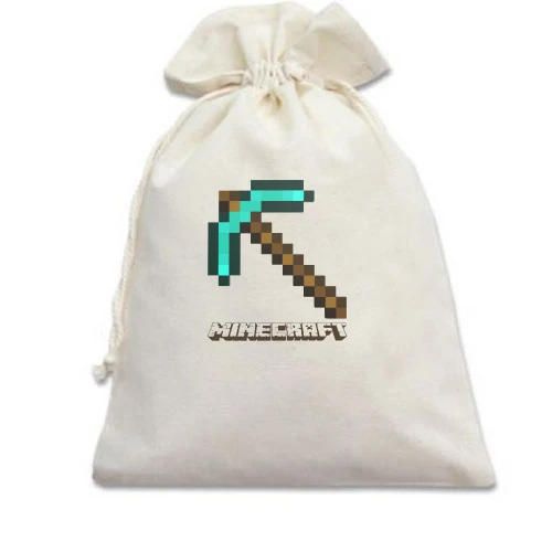 Подарунковий мішечок, Блакитний, Кірка Minecraft