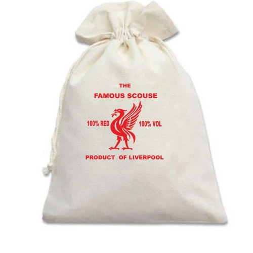Подарунковий мішечок із птахом Лайвер та написом «THE FAMOUS SCOUSE»
