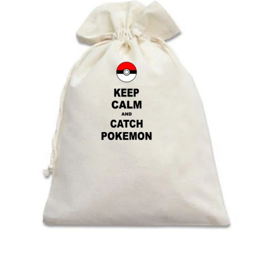 Подарочный мешочек Keep calm and catch pokemon