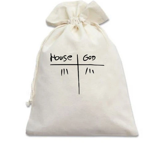Подарочный мешочек, белый, House VS God