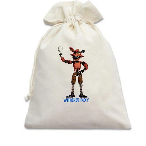 Подарочный мешочек, Белый, Five Nights at Freddy’s (withered foxy)