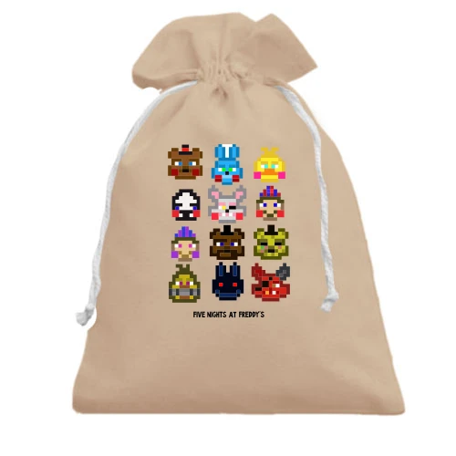 Подарочный мешочек, Белый, FNAF Pixel Toys