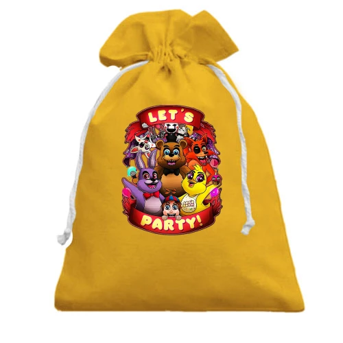 Подарочный мешочек, Желтый, Let`s Party (FNAF)