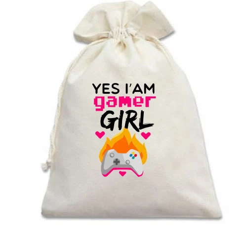 Подарочный мешочек, Белый, I`m Gamer Girl