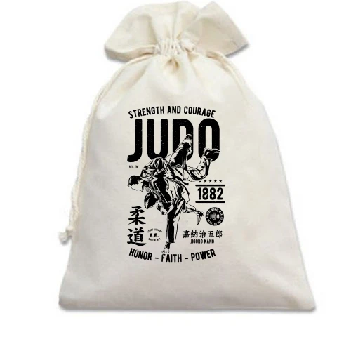 Подарочный мешочек, белый, Judo постер