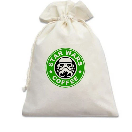 Подарочный мешочек, белый, StarWars coffee