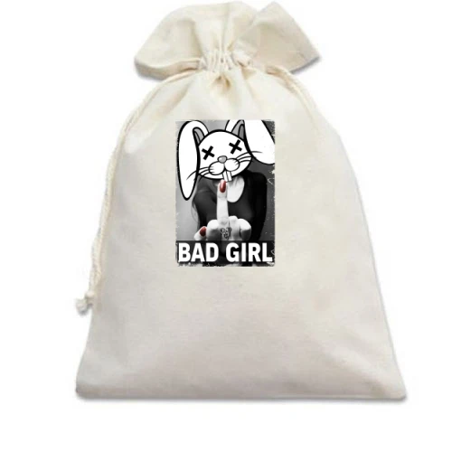 Подарочный мешочек, Белый, Swag Bad girl